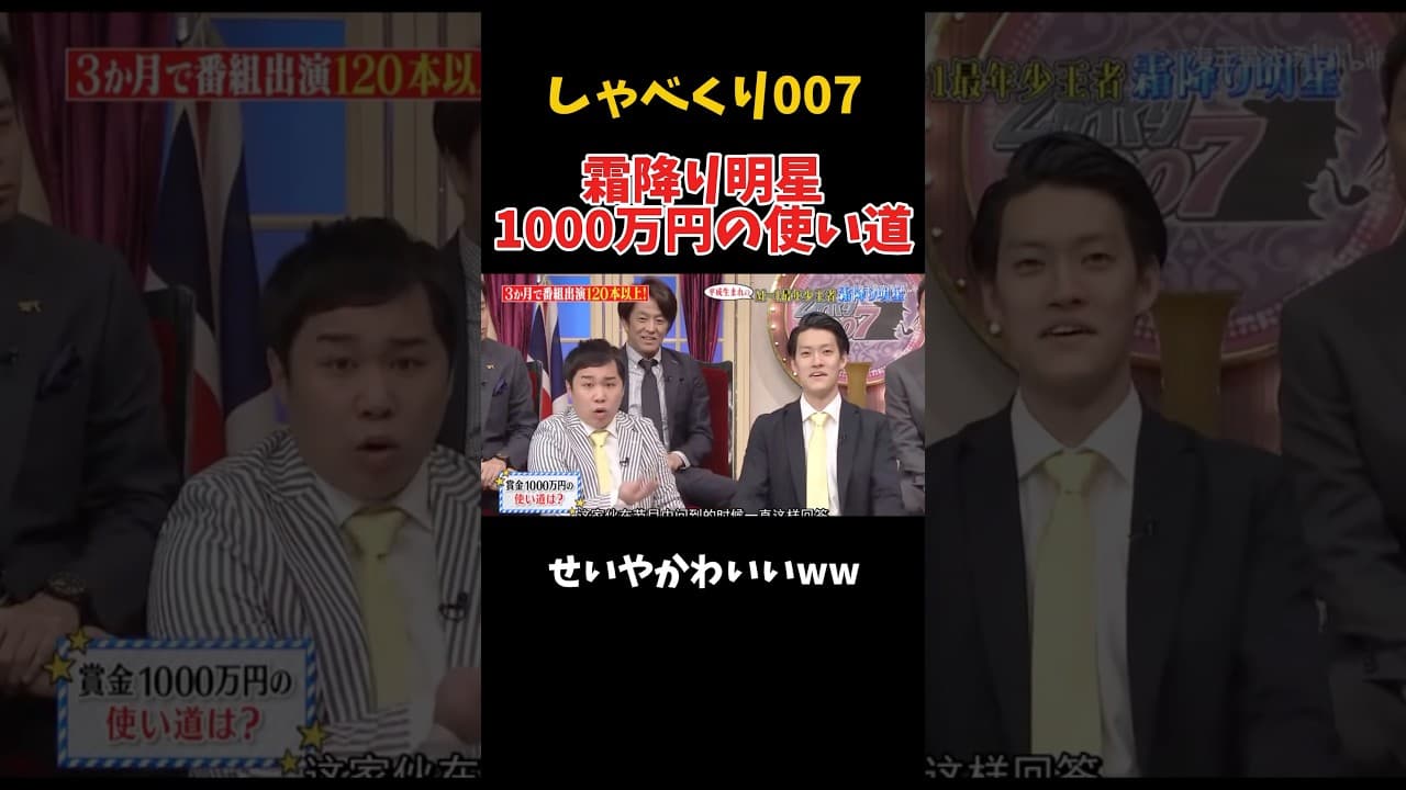 M-1優勝直後の霜降り明星　#しゃべくり007 #せいや #粗品 #あんかけ